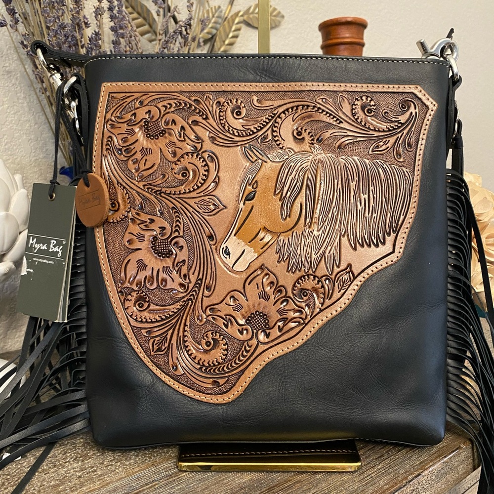 NWT Myra Bag STALLION SPIRIT HAND-TOOLED BAG